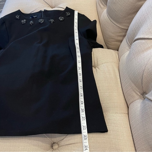 AP: NWT Talbots Women's Black Short Sleeve Stretch Embellished Jeweled TopSZ LP - Picture 7 of 9
